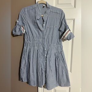 Zaful Blue and White Striped Mini Dress